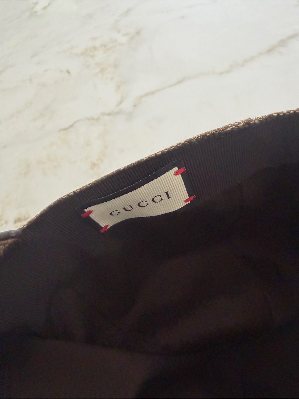 Gucci Brown Monogram Baseball Cap with Green-Red Stripe - Picture 8 of 8